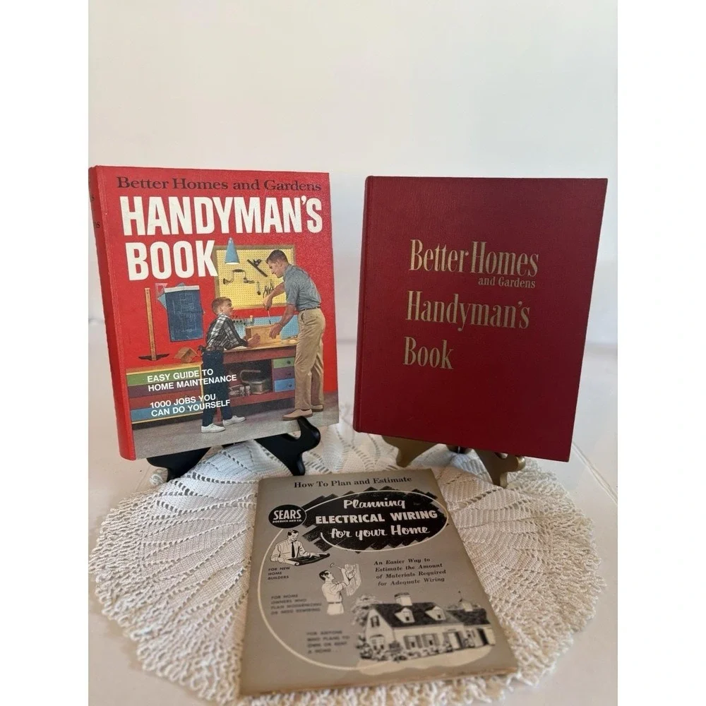 VTG Handyman's Book Lot:2 Better Homes and Gardens 5 Ring 1st&4th.Sears Wiring.